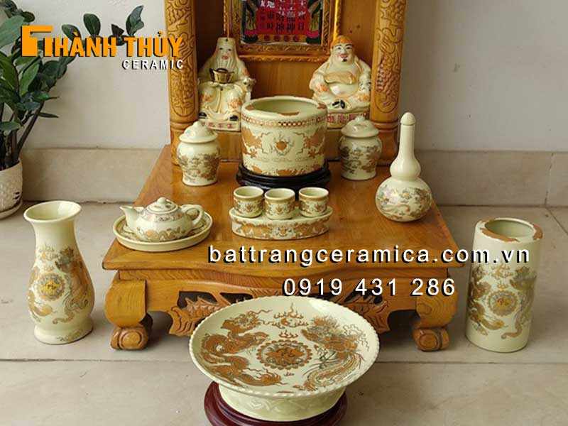 Bộ đồ thờ thần tài hoàng thổ may mắn tài lộc phát đạt