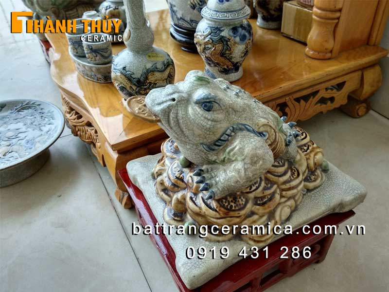 Bộ thờ thần tài men rạn nổi lộc phát 05 cao cấp Bát Tràng giá tốt