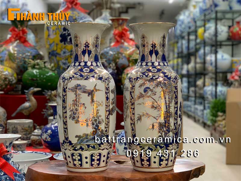 Tiểu lộc bình vàng 24k tứ quý 60cm cao cấp phong thủy 