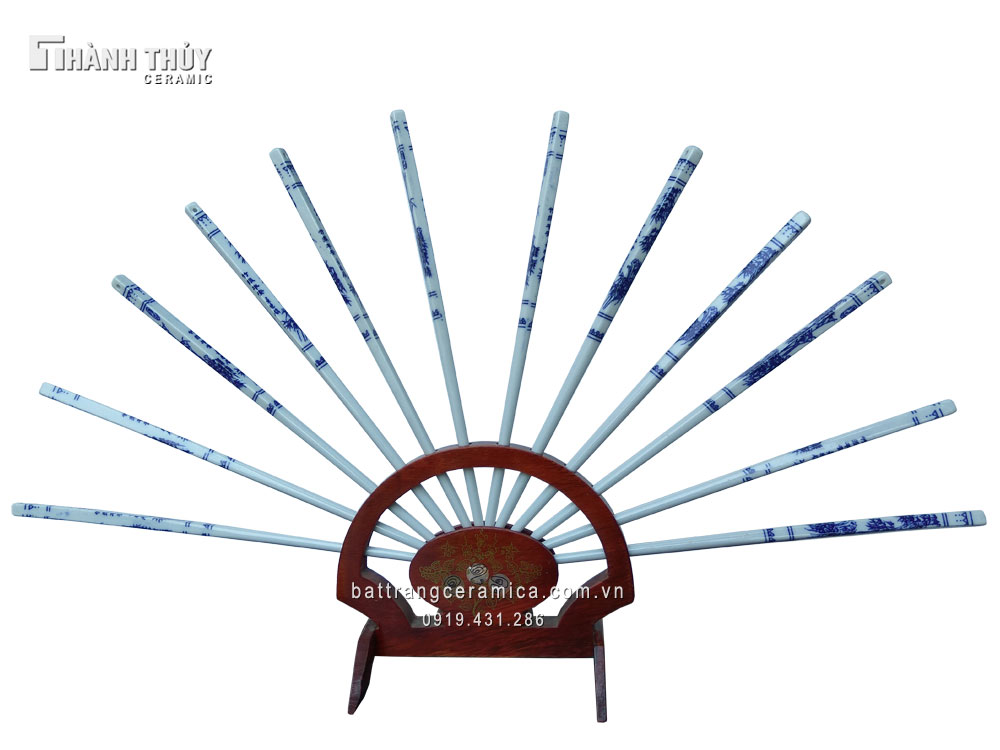 Kỷ đũa thờ 01 quạt sứ đẹp sang trọng quà tặng ý nghĩa đặt ngay 