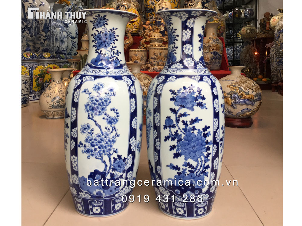 Lọ lộc bình Tứ cảnh 60 cm thủ công tinh xảo trang trí thờ cúng