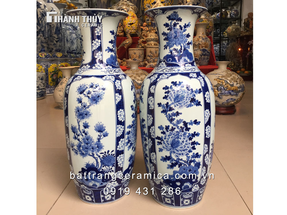 Lọ lộc bình Tứ cảnh 60 cm thủ công tinh xảo trang trí thờ cúng