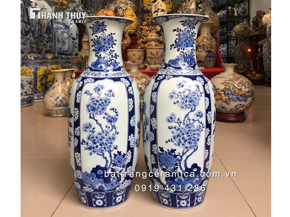 Lọ lộc bình Tứ cảnh 60 cm thủ công tinh xảo trang trí thờ cúng 