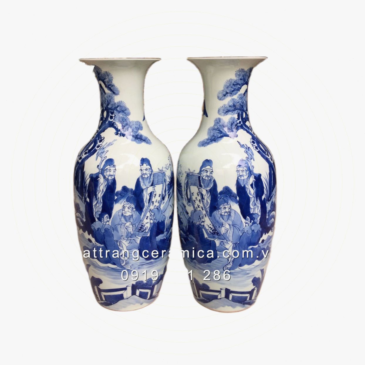 Lộc bình ngũ lão 50cm Bát Tràng đẹp phong thủy hút tài lộc 