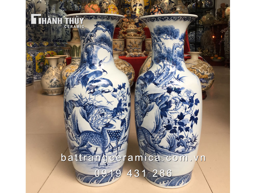 Lọ lộc bình Tùng Lộc Hạc 60cm may mắn, trường thọ, phong thủy Lọ lộc bình Tùng Lộc Hạc 60cm may mắn, trường thọ, phong thủy