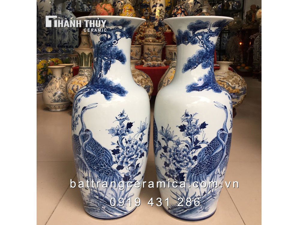 Lọ lộc bình Tùng hạc 60cm sang trọng ý nghĩa phong thủy bền đẹp