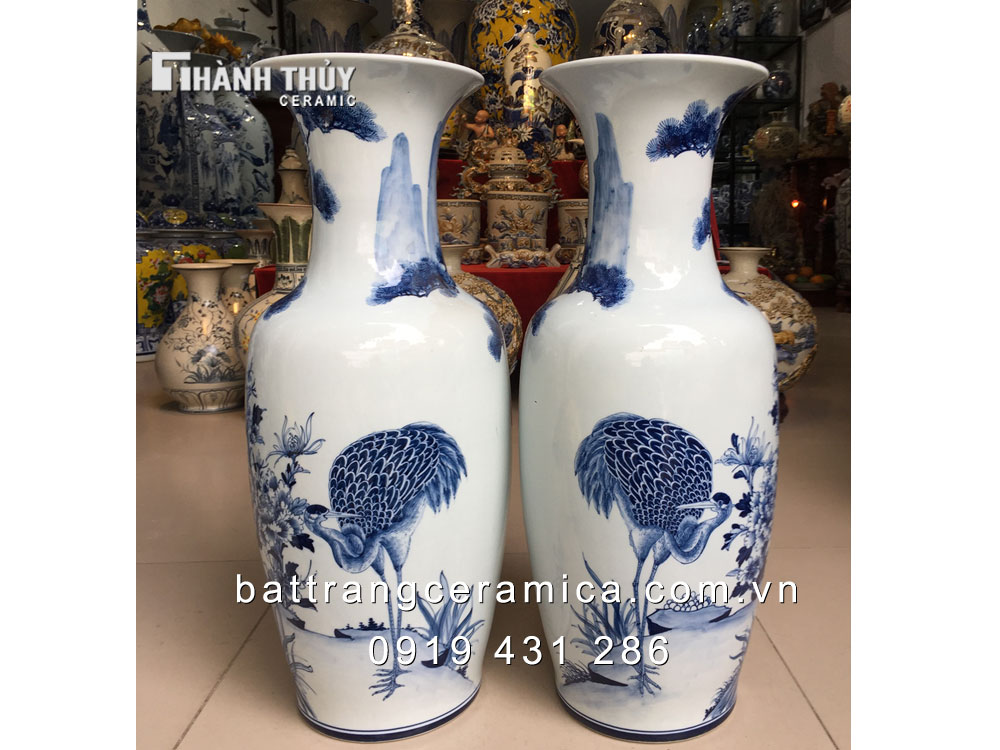 Lọ lộc bình Tùng hạc 60cm sang trọng ý nghĩa phong thủy bền đẹp