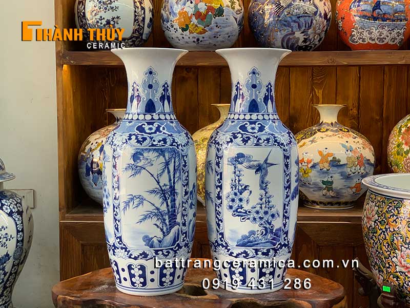 Lục bình trang trí 60cm hoa tứ quý tùng cúc trúc mai đẹp bán chạy 