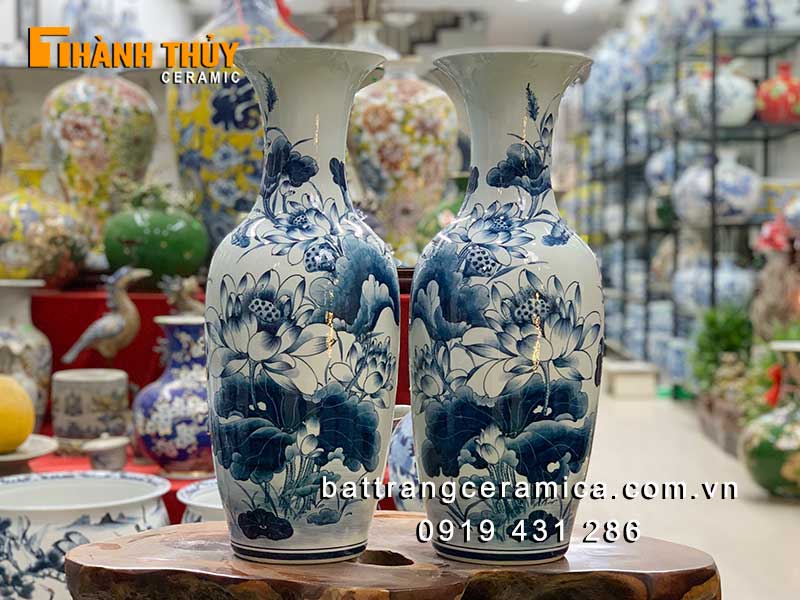 Lọ lục bình sen 60cm cao cấp trang trí bàn thờ đẹp uy tín