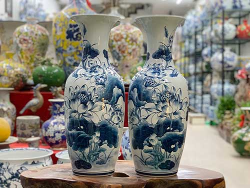 Lọ lục bình sen 60cm cao cấp trang trí bàn thờ đẹp uy tín 