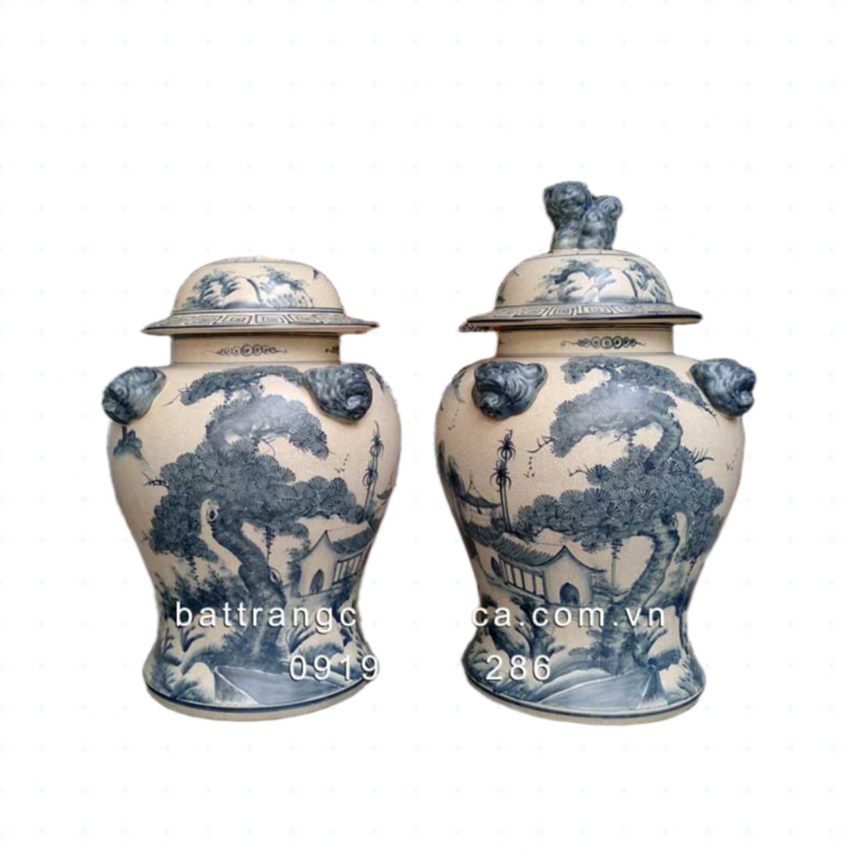 Chóe sơn thủy men rạn 25L decor phong cảnh thiên nhiên đẳng cấp 