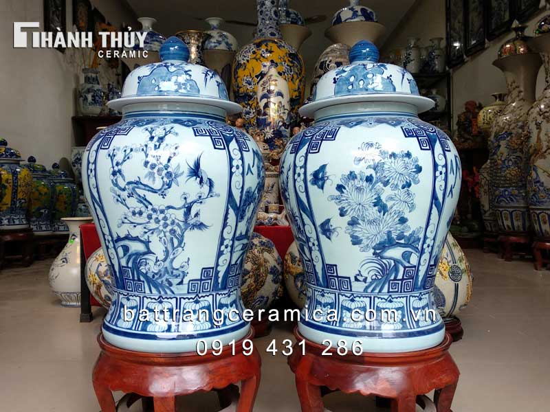 Chóe men lam tứ cảnh 30 lít trang trí phong thủy tài lộc