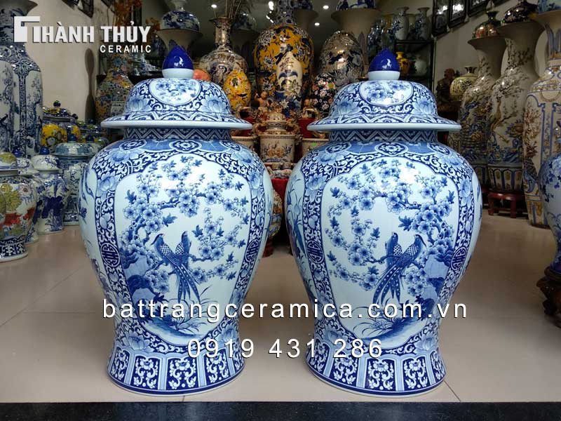 Chóe men lam 60 lít cao cấp vẽ tứ cảnh sang trọng độc đáo 