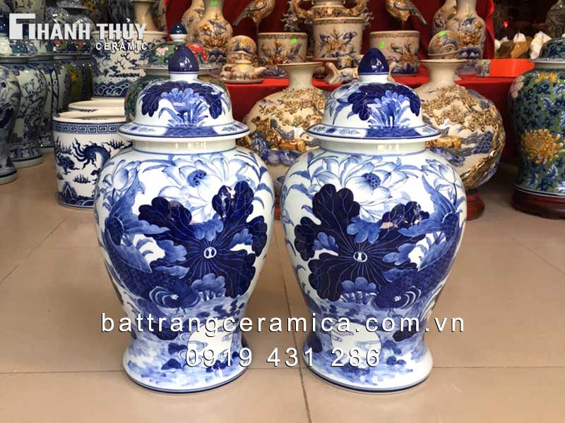 Chóe vẽ cá Chép trông trăng 15L may mắn tài lộc phong thủy đẹp