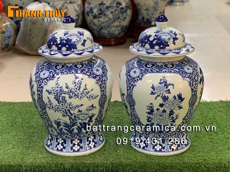 Chóe tứ cảnh Bát Tràng 20L gốm sứ cao cấp may mắn, sung túc