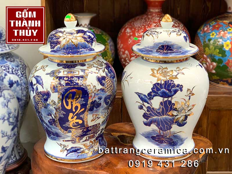 Chóe phong thủy Bát Tràng phúc đức vàng 24k 20 lít sang trọng