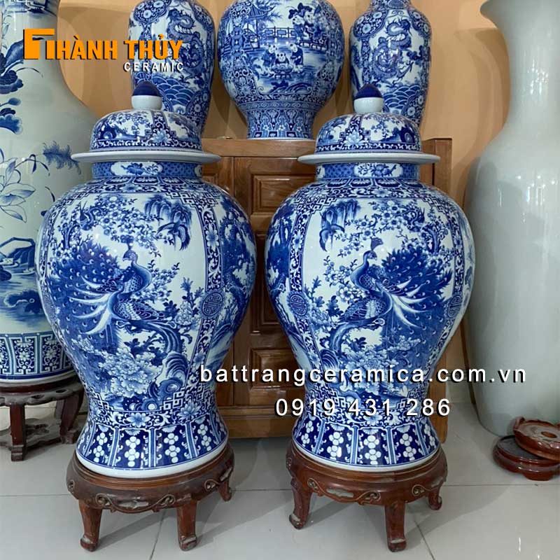 Chóe phong thủy sứ Bát Tràng tứ quý 80L cao cấp may mắn tài lộc 