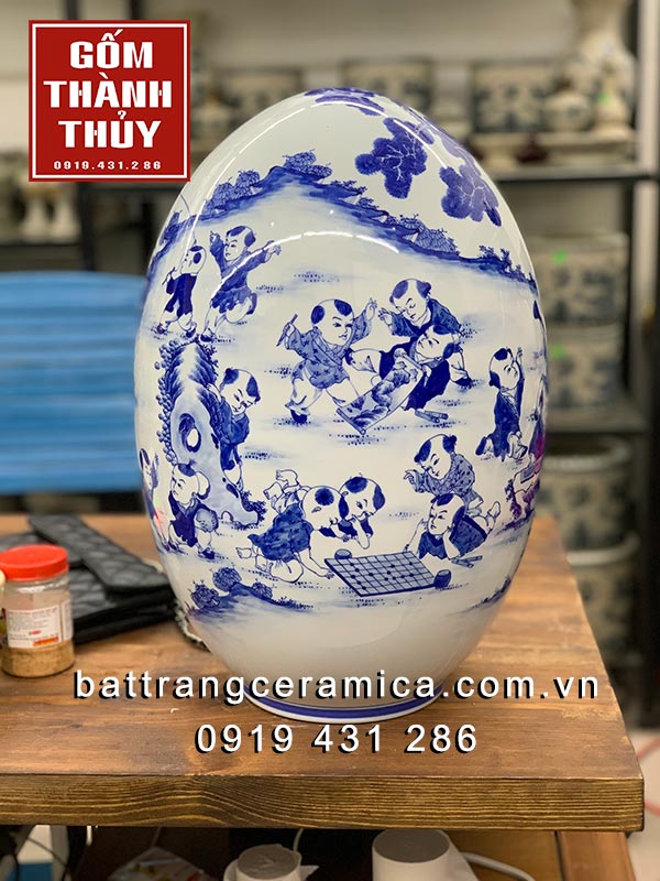 Trứng Phong Thủy Bách Nhi Bách Phúc 48cm Quà Tặng Ý Nghĩa Trứng Phong Thủy Bách Nhi Bách Phúc 48cm Quà Tặng Ý Nghĩa