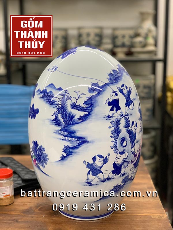 Trứng Phong Thủy Bách Nhi Bách Phúc 48cm Quà Tặng Ý Nghĩa Trứng Phong Thủy Bách Nhi Bách Phúc 48cm Quà Tặng Ý Nghĩa