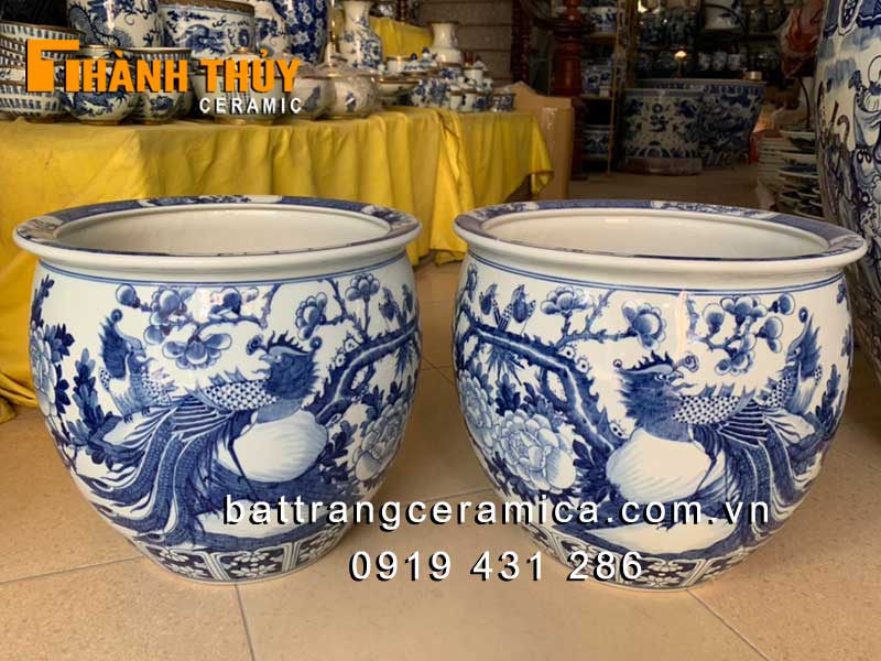 Thống sứ Bát Tràng Trĩ Lam 40cm Phong thủy Thu hút tài lộc Thống sứ Bát Tràng Trĩ Lam 40cm Phong thủy Thu hút tài lộc