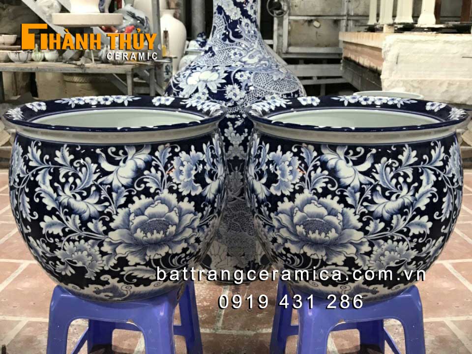 Thống Sứ Bát Tràng Cao Cấp Phi 40 Phù Dung Đẹp Trang Trí Phòng Thờ 