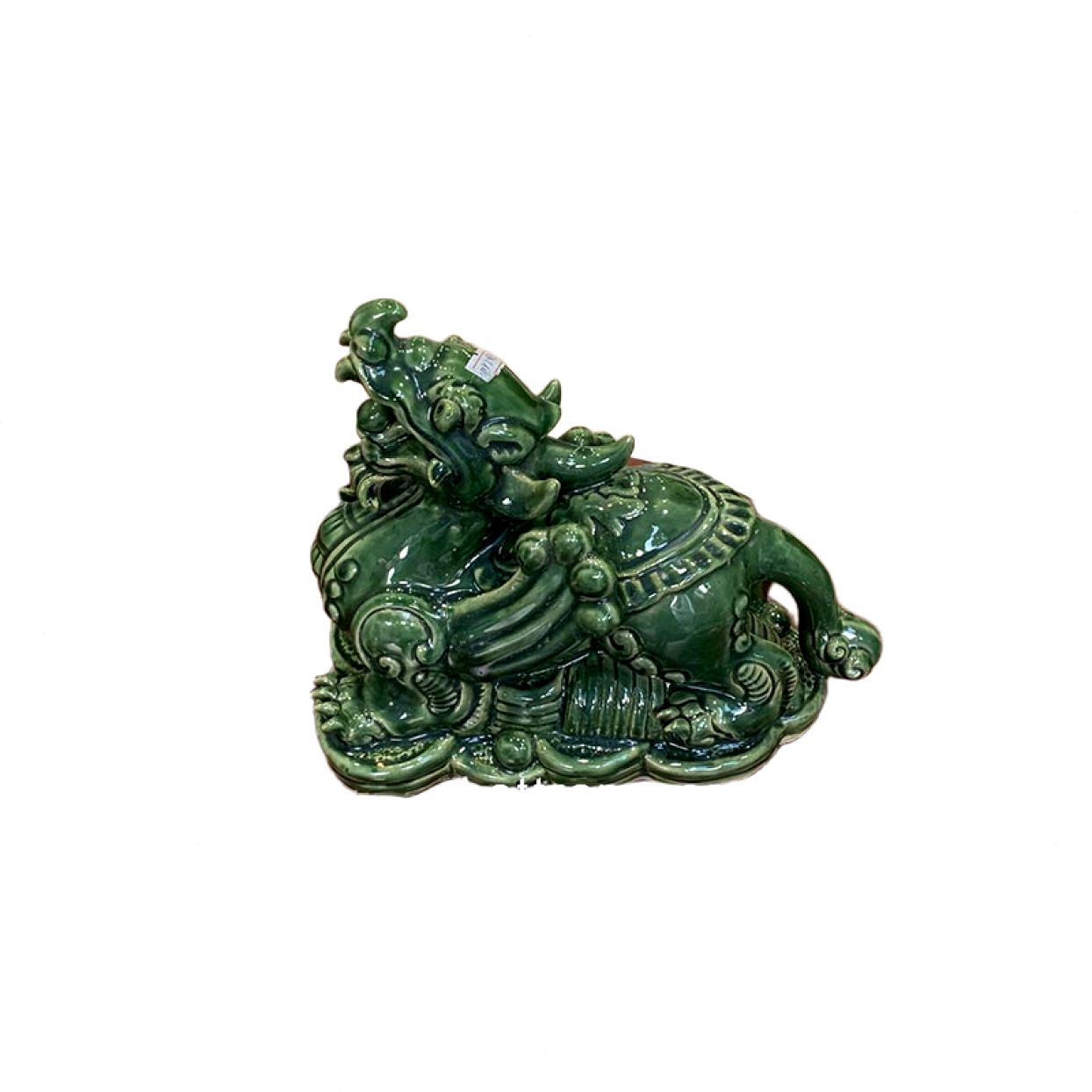 Tượng tỳ hưu phong thủy men xanh ngọc đẹp Tặng quà may mắn 