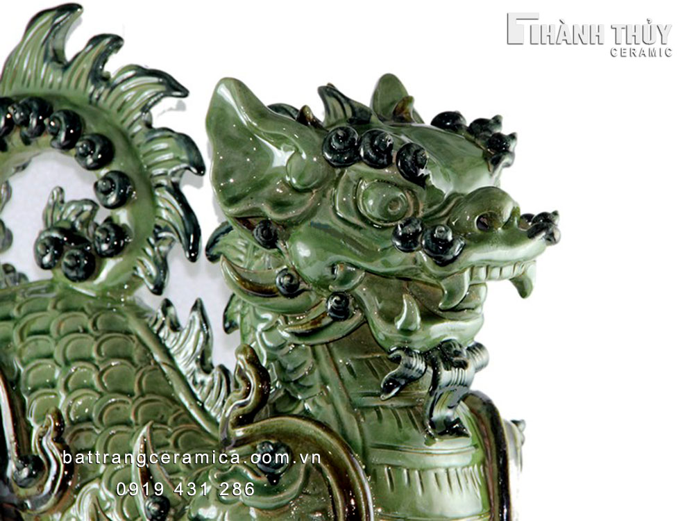 Nghê sứ men xanh ngọc cao 50cm sang trọng quà tặng phong thủy Nghê sứ men xanh ngọc cao 50cm sang trọng quà tặng phong thủy