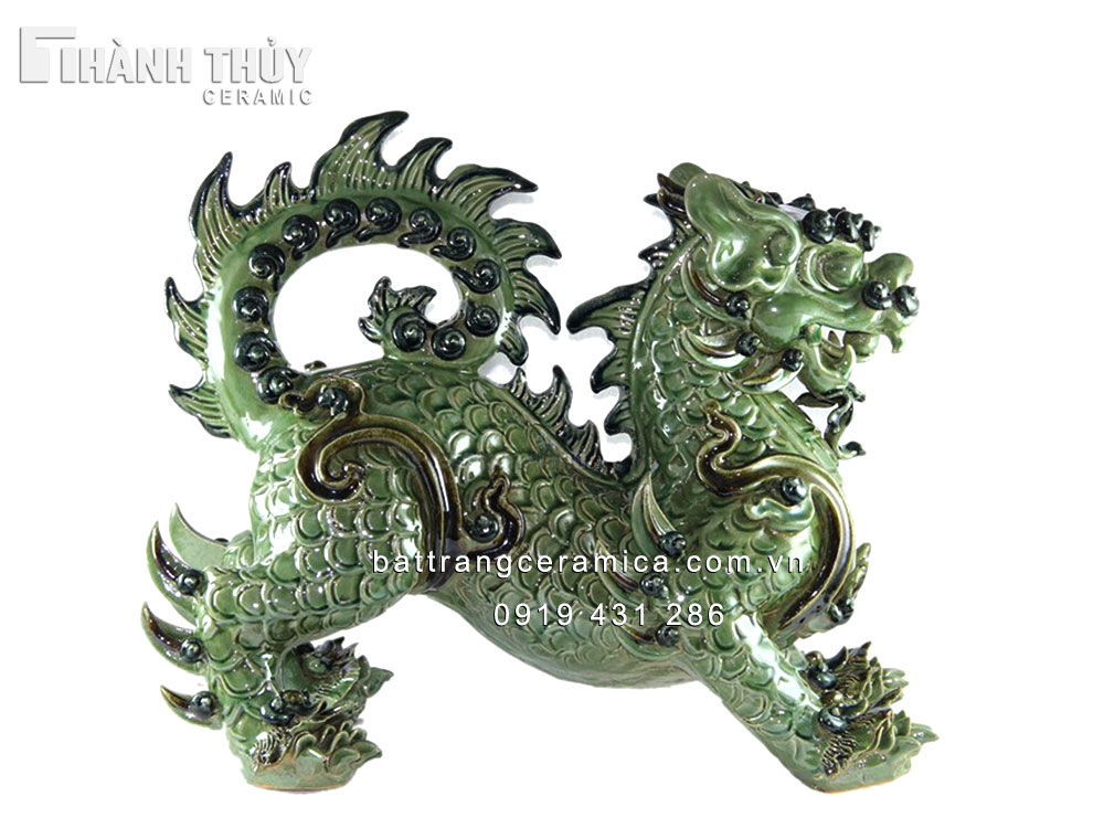 Nghê sứ men xanh ngọc cao 50cm sang trọng quà tặng phong thủy Nghê sứ men xanh ngọc cao 50cm sang trọng quà tặng phong thủy