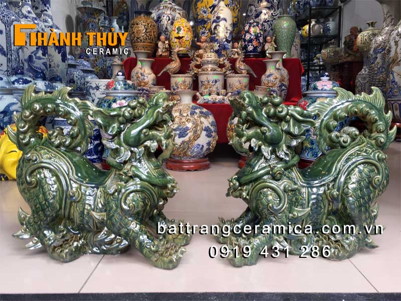 Nghê sứ chầu men ngọc 50cm sang trọng, tinh xảo, quà tặng ý nghĩa Nghê sứ chầu men ngọc 50cm sang trọng, tinh xảo, quà tặng ý nghĩa