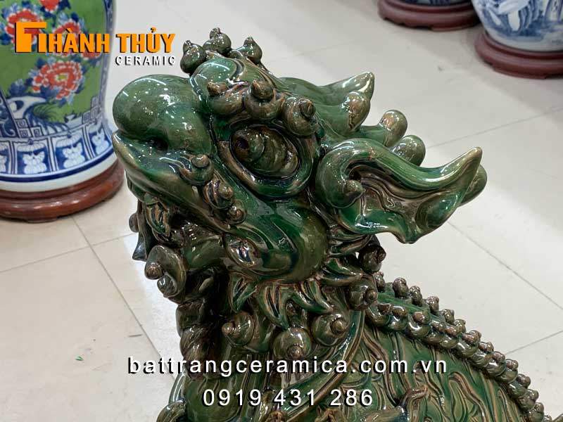 Nghê sứ men ngọc cao 70 cm tinh xảo thủ công bảo vệ phong thủy Nghê sứ men ngọc cao 70 cm tinh xảo thủ công bảo vệ phong thủy