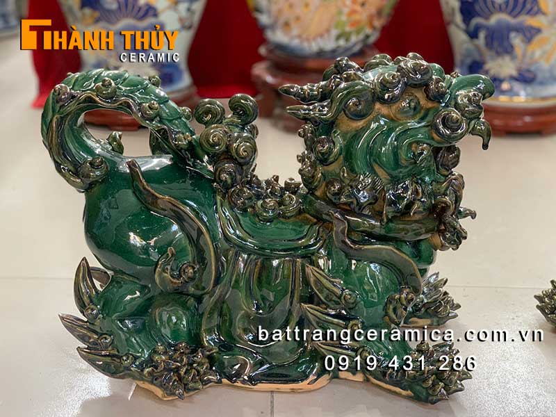 Con Nghê phong thủy sứ men ngọc 35cm tinh xảo bảo vệ tài lộc Con Nghê phong thủy sứ men ngọc 35cm tinh xảo bảo vệ tài lộc