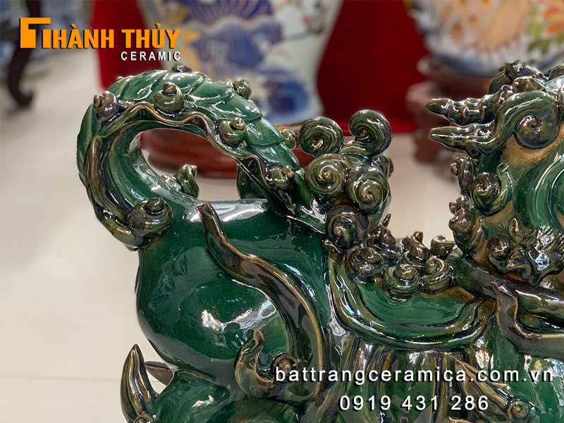 Con Nghê phong thủy sứ men ngọc 35cm tinh xảo bảo vệ tài lộc Con Nghê phong thủy sứ men ngọc 35cm tinh xảo bảo vệ tài lộc