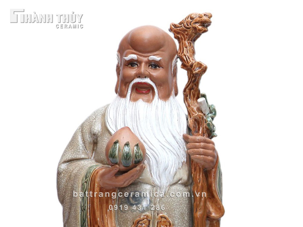 Tượng Tam Đa Phúc Lộc Thọ 48 cm men rạn cổ đẹp bền Tượng Tam Đa Phúc Lộc Thọ 48 cm men rạn cổ đẹp bền