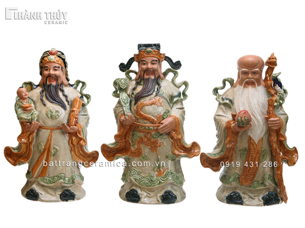 Tượng Tam Đa Gốm Sứ Bát Tràng 42cm Phúc Lộc Thọ Bền Đẹp Tượng Tam Đa Gốm Sứ Bát Tràng 42cm Phúc Lộc Thọ Bền Đẹp