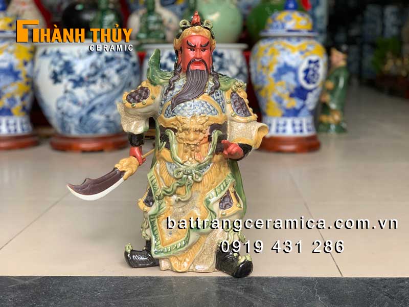 Tượng Quan Công gốm sứ 45 cm đẹp uy tín giá rẻ Hà Nội HCM 