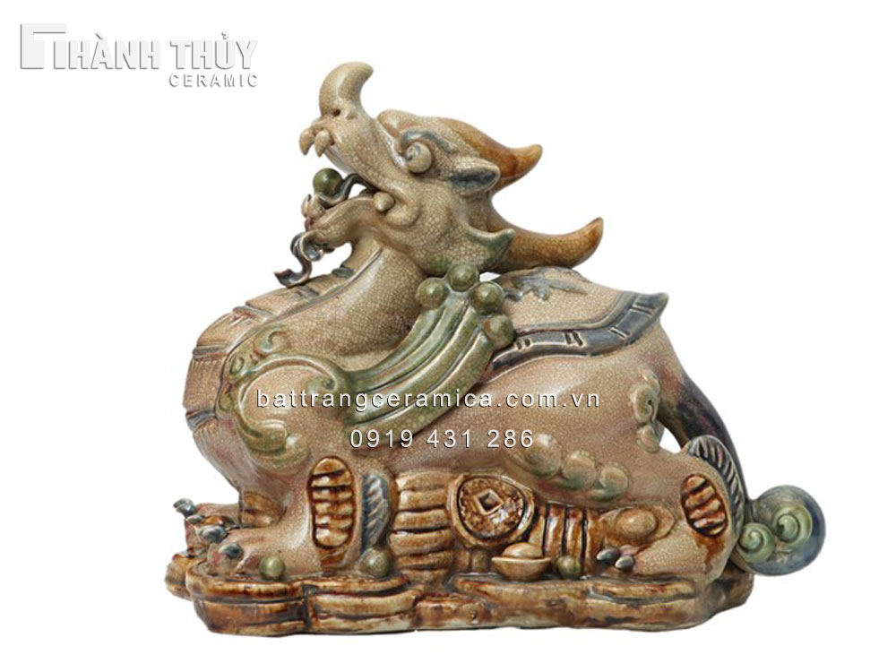 Tỳ Hưu sứ men rạn phong thủy may mắn tài lộc quà tặng ý nghĩa