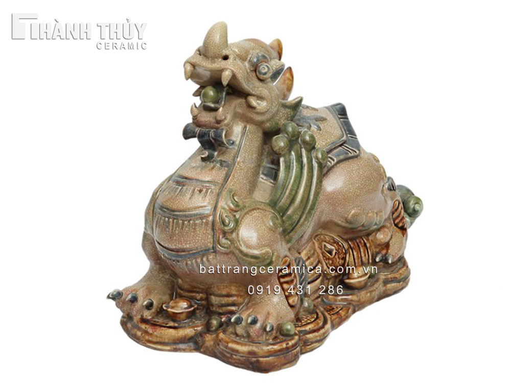 Tỳ Hưu sứ men rạn phong thủy may mắn tài lộc quà tặng ý nghĩa