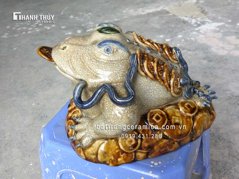 Cóc vàng ba chân phong thủy men rạn - Tài lộc, may mắn, hút tiền