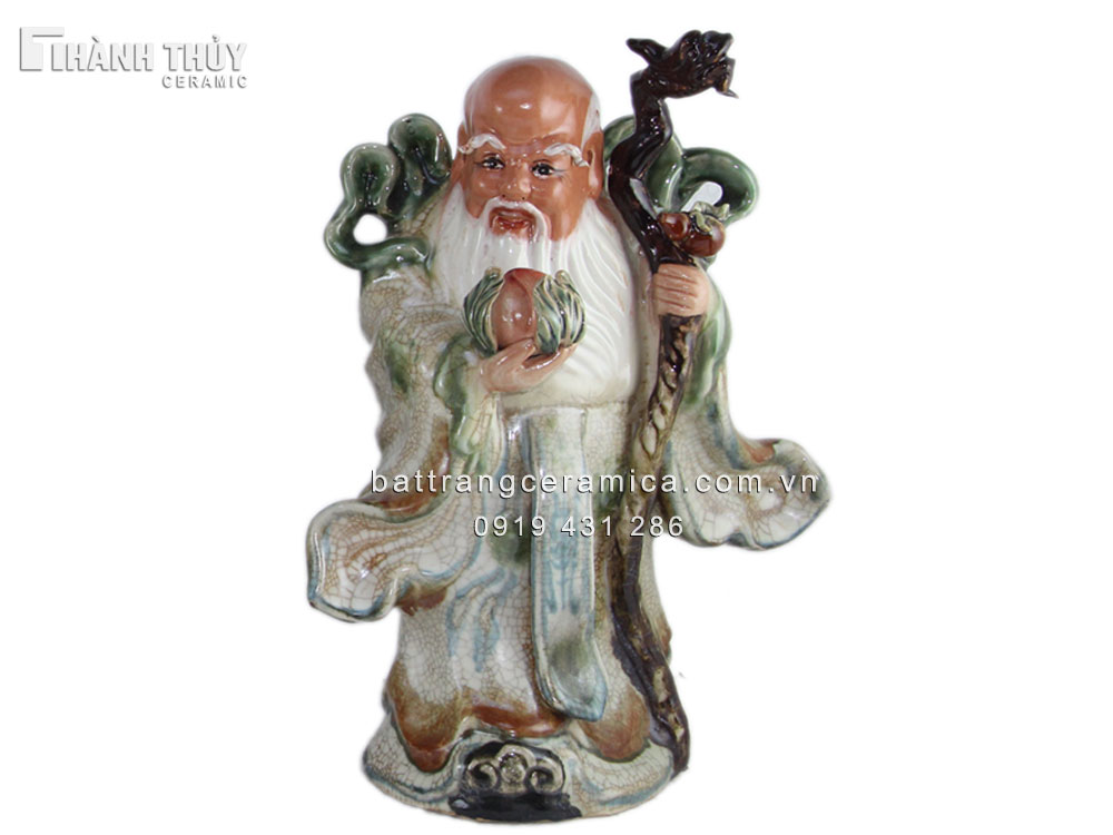 Tượng Phúc Lộc Thọ 32cm chuẩn kỹ thuật may mắn tài lộc
