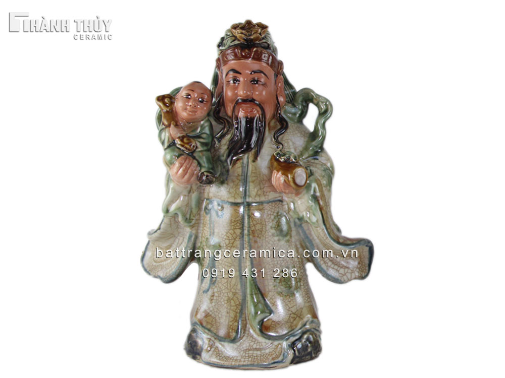 Tượng Phúc Lộc Thọ 32cm chuẩn kỹ thuật may mắn tài lộc