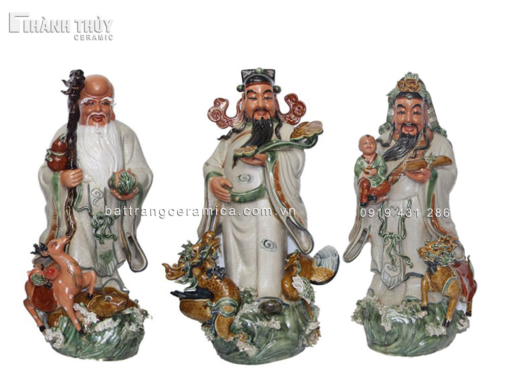 Tượng Phúc Lộc Thọ cao 70 cm đẹp phong thủy, quà tặng ý nghĩa