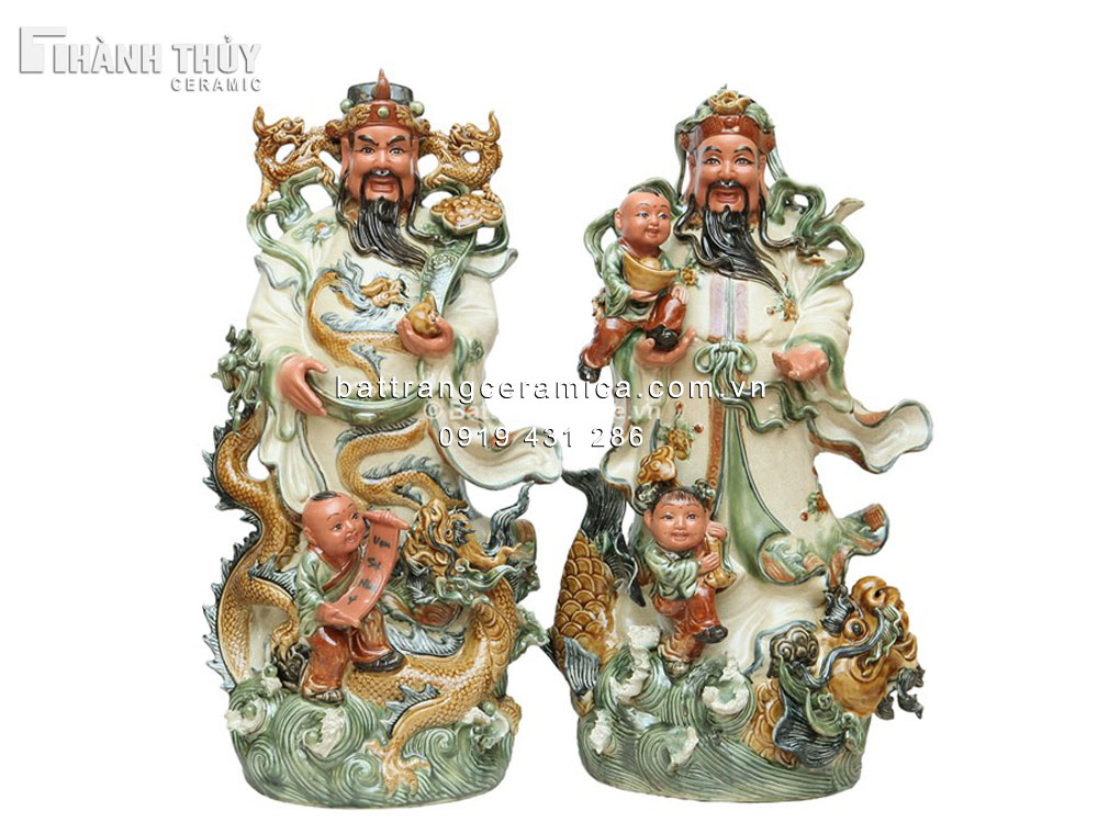 Tượng Tam Đa Ngũ Phúc 75cm Phong Thủy Tài Lộc Phúc Lộc Thọ