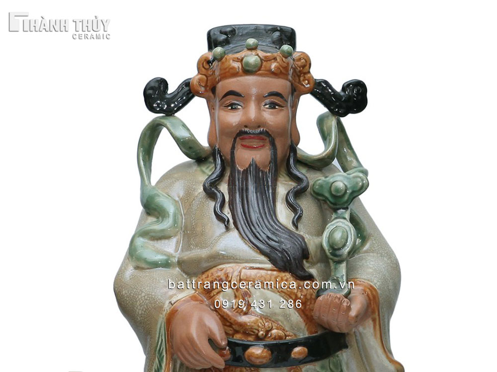 Tượng Phúc Lộc Thọ 45cm thần tài may mắn quà tặng phong thủy