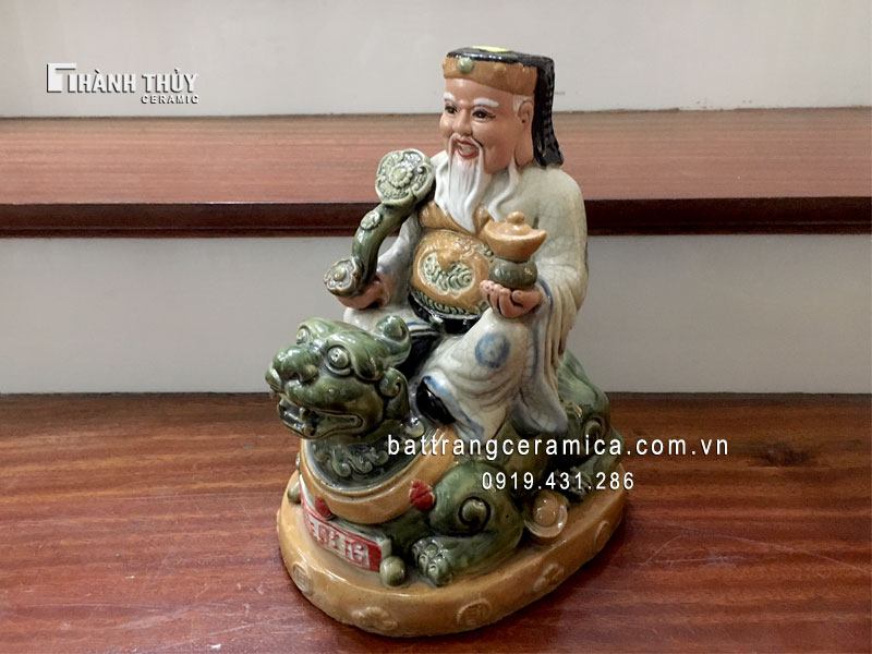 Tượng Thần Tài Thổ Địa Bát Tràng 28cm Phú Quý Tài Lộc