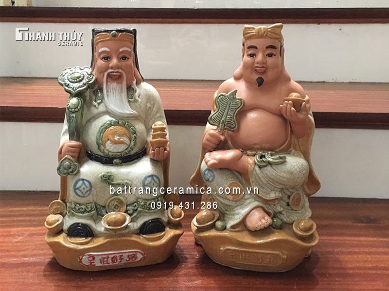 Tượng thần Tài men rạn Bát Tràng 22cm phong thủy tài lộc