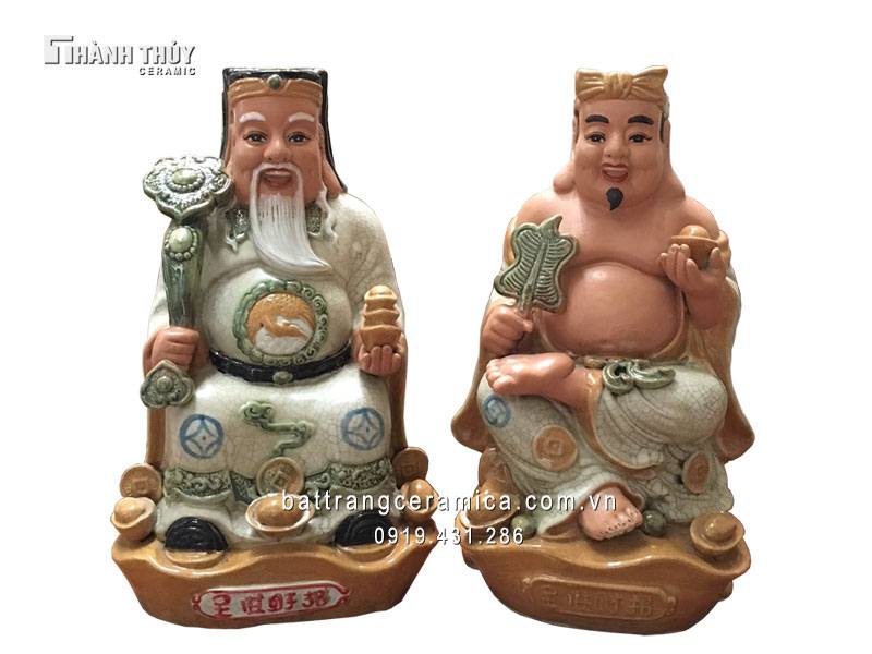 Tượng thần Tài men rạn Bát Tràng 22cm phong thủy tài lộc 
