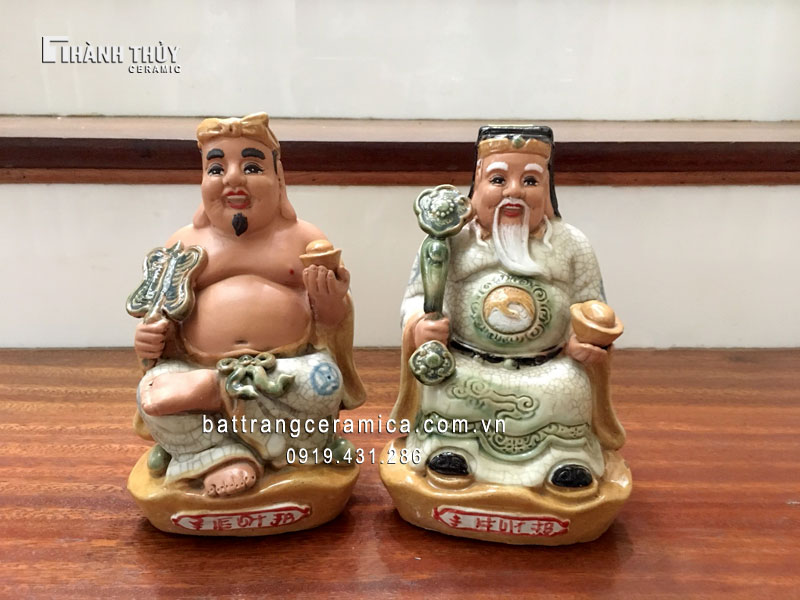 Tượng Thần Tài Ông Địa Men Rạn 18cm Phong Thủy May Mắn Bát Tràng