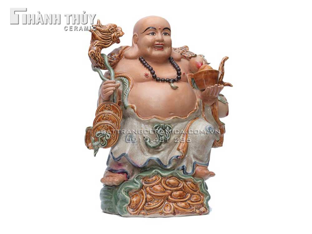 Tượng Di Lặc Gánh Tiền Đào Phong Thủy Đẹp May Mắn Tài Lộc
