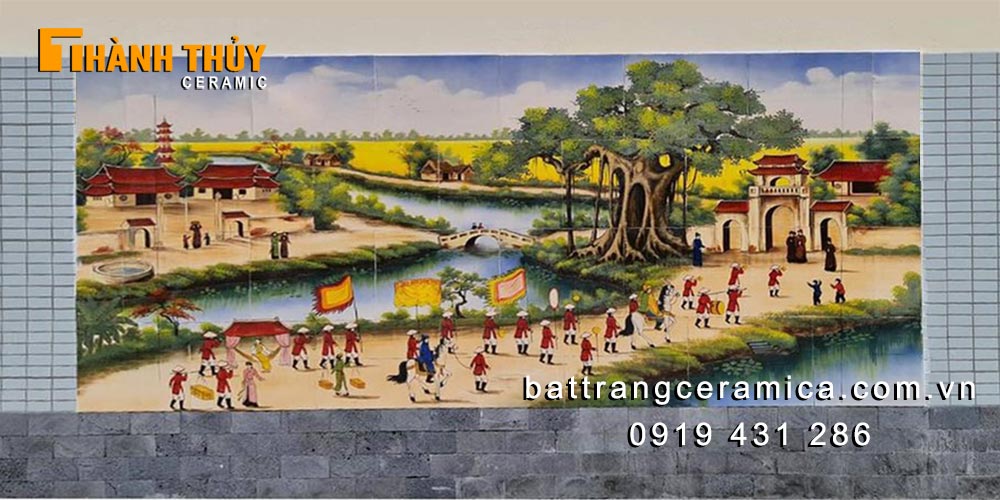Tranh gốm ốp tường Vinh Quy Bái Tổ sang trọng độc đáo Tranh gốm ốp tường Vinh Quy Bái Tổ sang trọng độc đáo