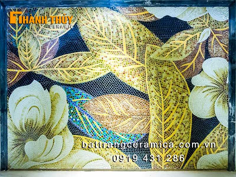 Tranh gốm mosaic phòng khách hiện đại đẹp sang trọng giá tốt 